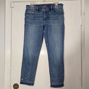 Loft Women Jeans Relaxed Skinny crop Raw Hem Sz 2